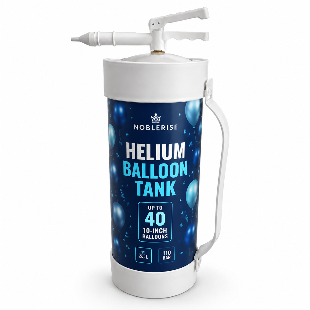 NobleRise portable helium balloon tank with integrated nozzle and carry handle
